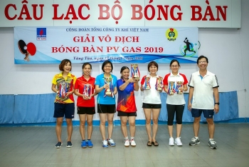 Sôi nổi tranh tài tại Giải Bóng bàn PV GAS 2019