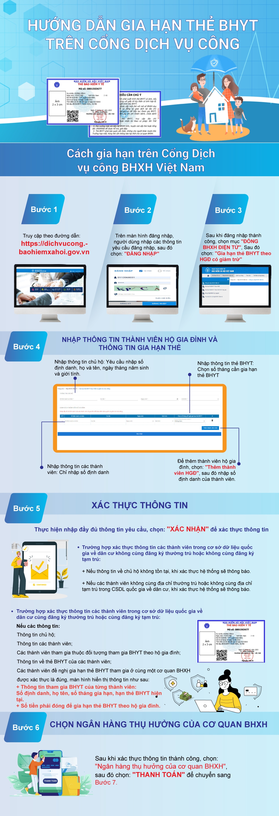 7 bước gia hạn thẻ bảo hiểm y tế trên cổng dịch vụ công
