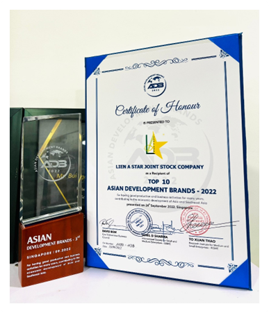 Công ty Liên Á Star đạt Top 10 Thương hiệu Phát triển châu Á lần II