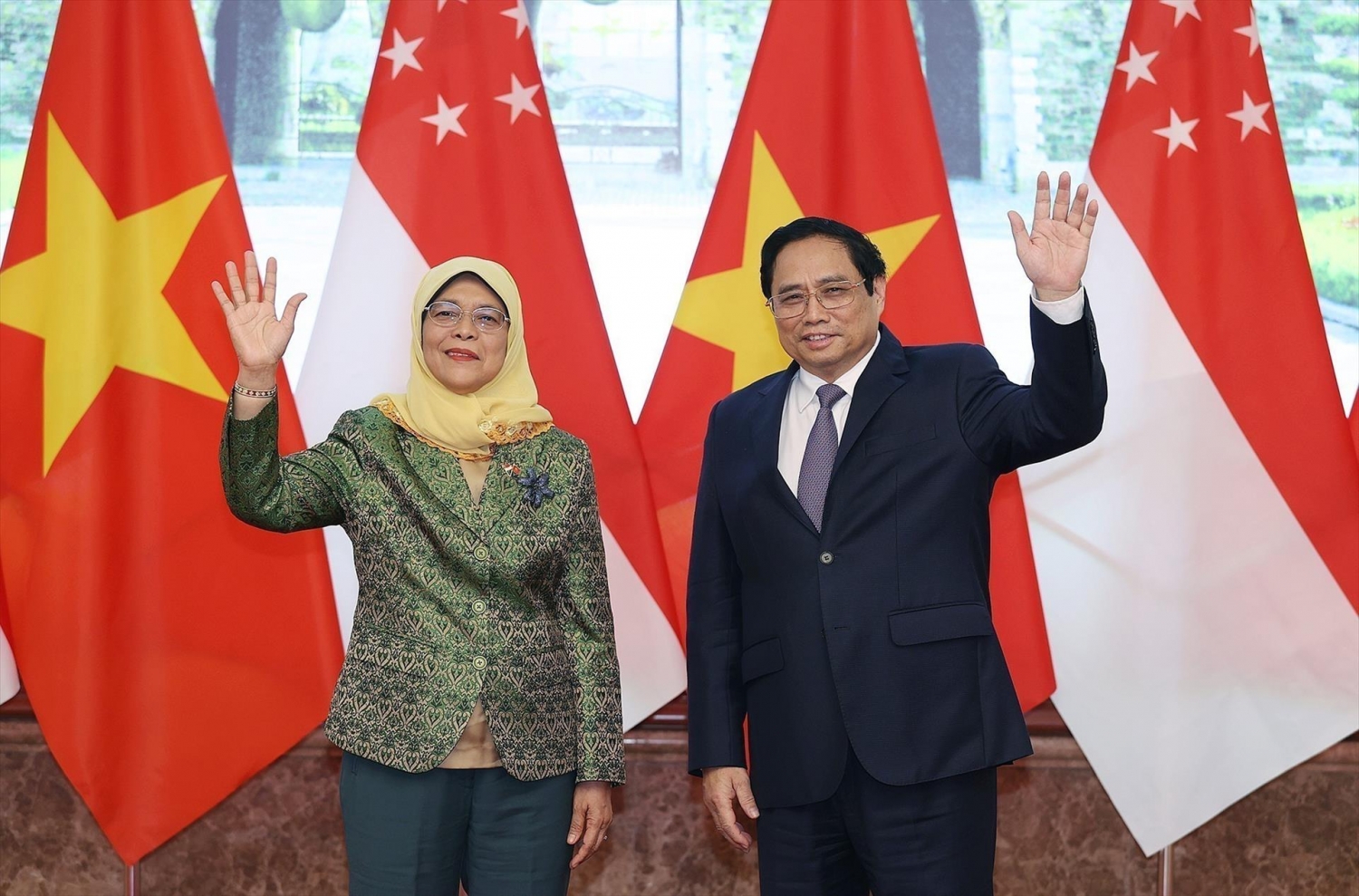 Thủ tướng Phạm Minh Chính hội kiến Tổng thống Singapore Halimah Yacob