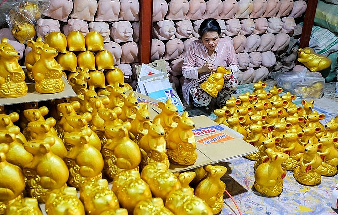 lang gom lam chuot vang mua tet