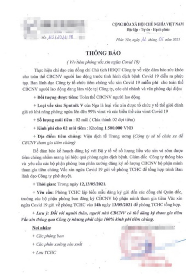 Thực hư thông tin tiêm vắc xin Covid-19 với giá 1,5 triệu đồng - 1
