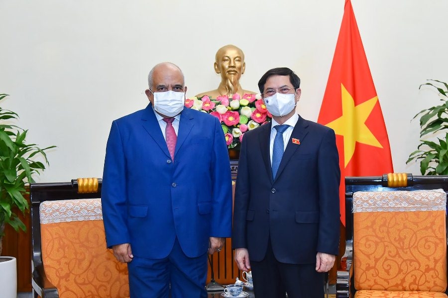 Bộ trưởng Ngoại giao Bùi Thanh Sơn tiếp Đại sứ Cuba chào xã giao