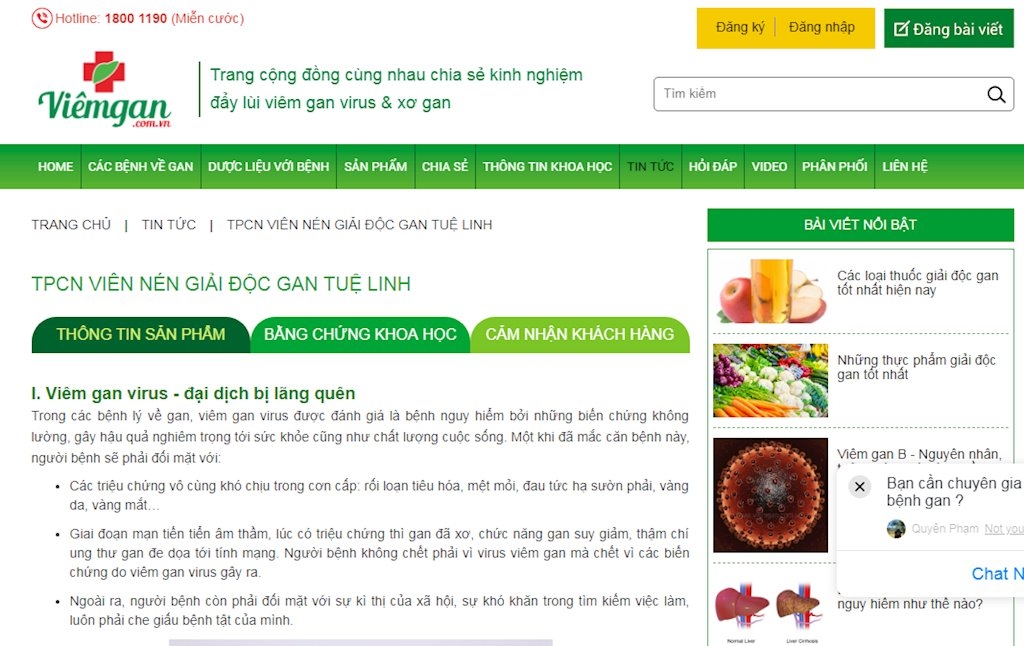 cong khai mot loat trang web vi pham ve quang cao thuc pham chuc nang