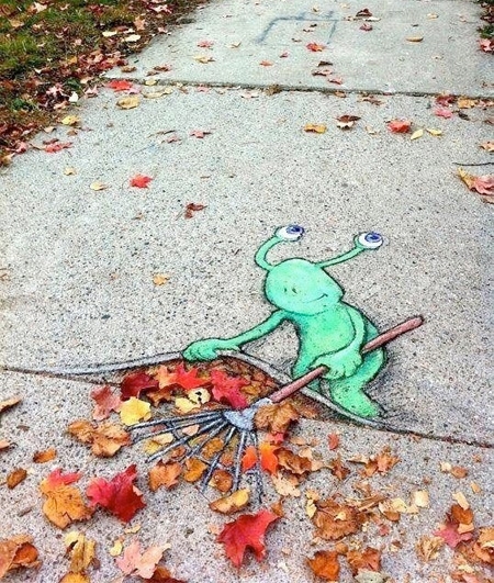 Độc đáo những tác phẩm 3D từ… phấn