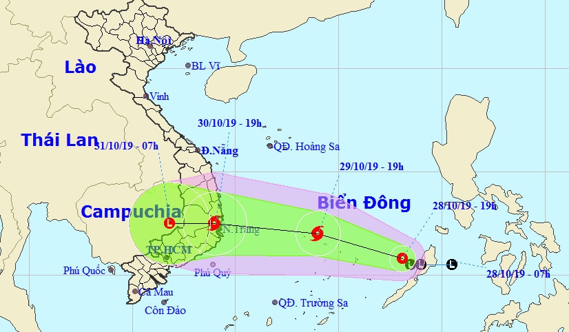 ap thap nhiet doi tren bien dong mua lon o trung bo va tay nguyen