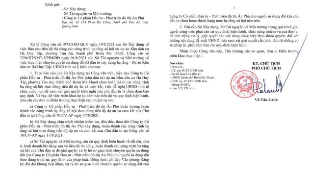 Dự án khu dân cư Hà Huy Tập bán đất nền khi chưa xong hạ tầng, Đắk Lắk yêu cầu không tiếp nhận xử lý giao dịch