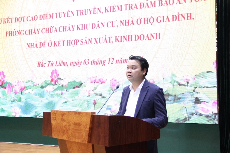 Bắc Từ Liêm (Hà Nội): Sơ kết đợt cao điểm PCCC đối với khu dân cư, hộ gia đình kết hợp sản xuất kinh doanh
