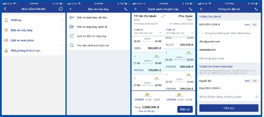 bidv smartbanking booking cuc nhanh du lich cuc da