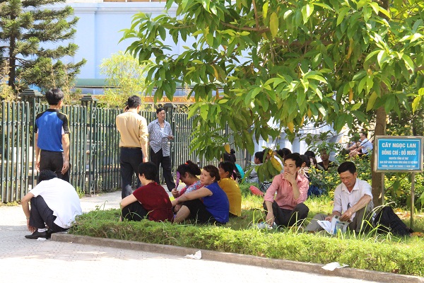 Phụ huynh vật vã chờ con thi Đại học dưới cái nắng 44 độ C