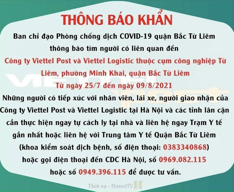 Hà Nội khẩn tìm người tiếp xúc với lái xe, nhân viên Viettel Post và Viettel Logistics