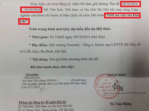 Kỷ niệm ngày giải phóng Thủ đô bằng... hội thảo "Tính ưu việt của Kim chi"