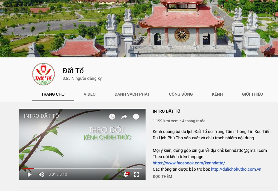 phu tho quang ba du lich tren youtube