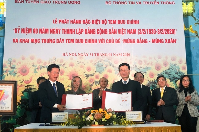 phat hanh bo tem ky niem 90 nam thanh lap dang cong san viet nam