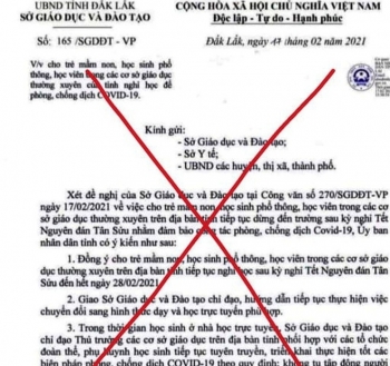 Thông tin Đắk Lắk cho học sinh nghỉ học là tin giả