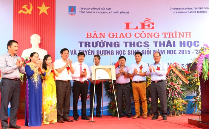 ptsc khanh thanh va ban giao cong trinh truong hoc tai thai binh