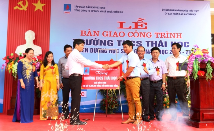 ptsc khanh thanh va ban giao cong trinh truong hoc tai thai binh