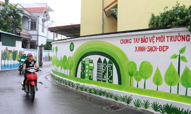 Độc đáo “con đường bích họa” ở làng quê Hà Nội doc dao con duong bich hoa o lang que ha noi