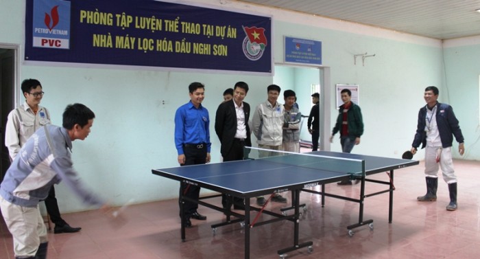 khanh thanh phong tap luyen the thao tai du an nha may loc hoa dau nghi son