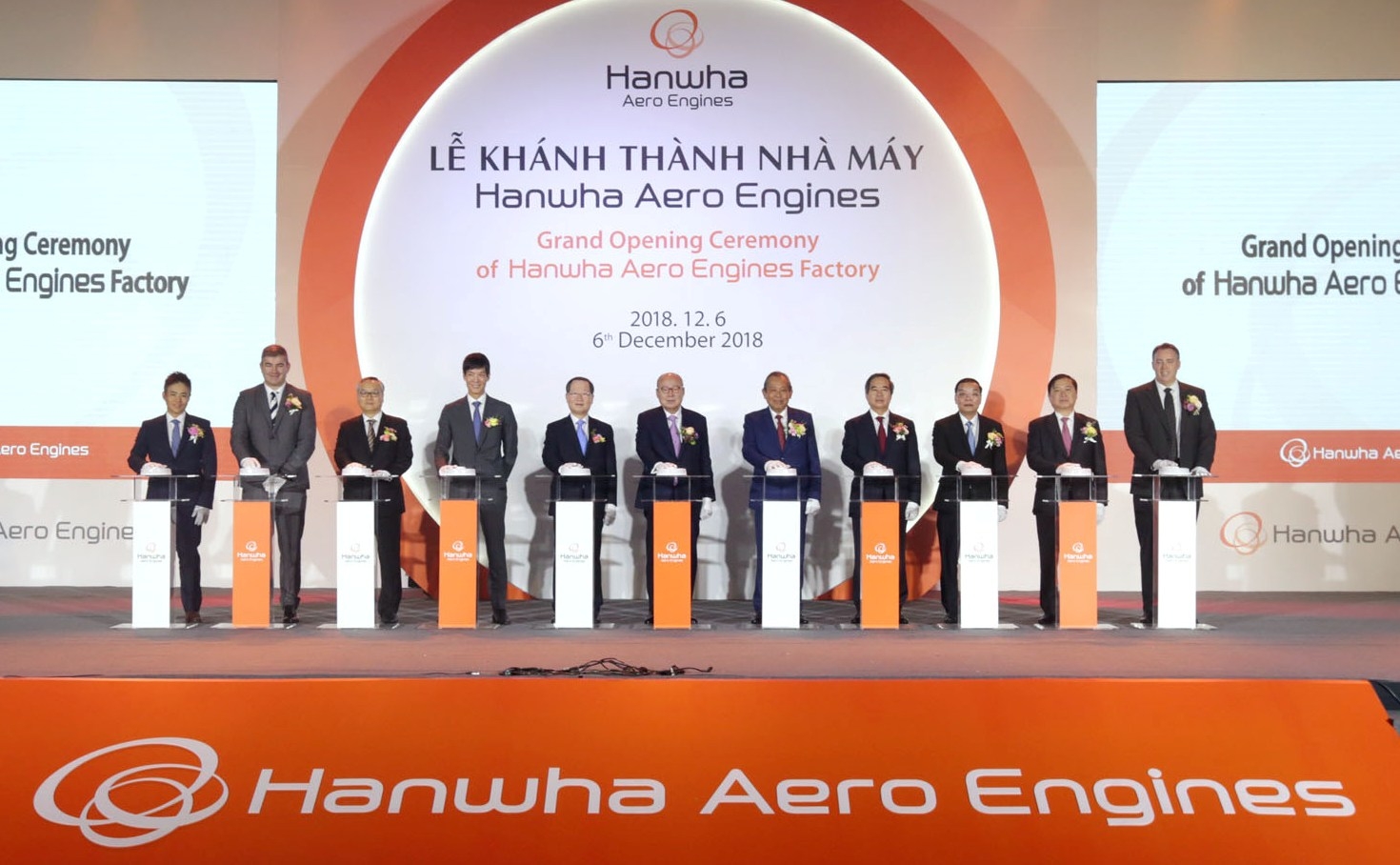 khanh thanh nha may dong co may bay hanwha aero engines tai khu cong nghe cao hoa lac