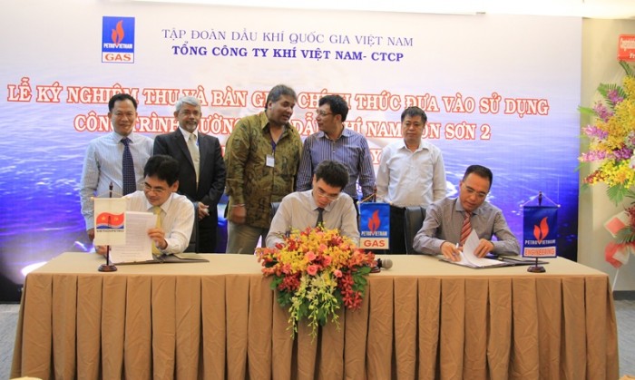 nghiem thu va ban giao du an duong ong dan khi nam con son 2 giai doan 1