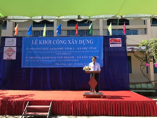 vietsovpetro khoi cong xay dung truong mam non tai an giang