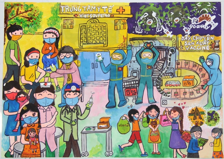 “Thiếu nhi Vietsovpetro chung tay phòng, chống dịch Covid-19”