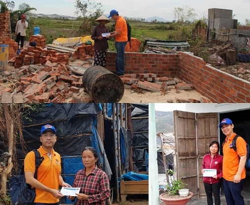 Tuổi trẻ Vietsovpetro hỗ trợ người dân sau bão số 12