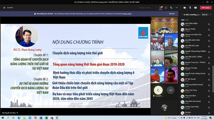 Petrovietnam, PVU tổ chức chương trình đào tạo “Chuyển dịch năng lượng tại Việt Nam”