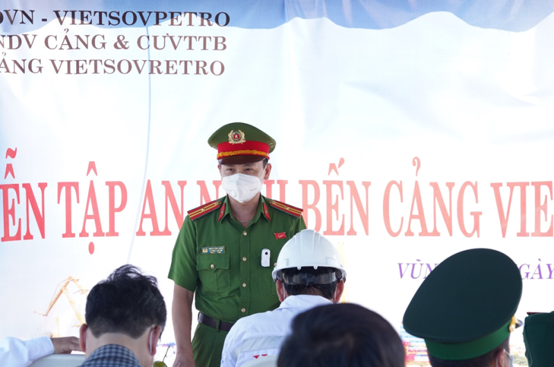 Xí nghiệp Dịch vụ Vietsovpetro tổ chức diễn tập An ninh cảng biển 2021