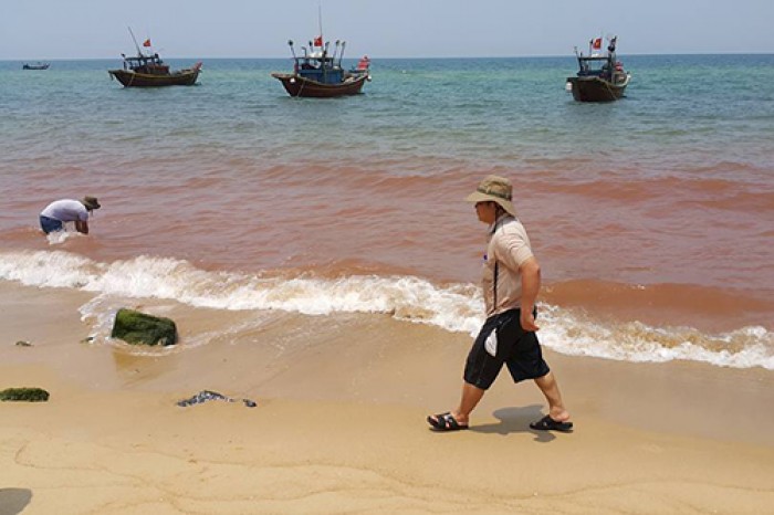 xuat hien vet nuoc mau do o bien quang binh