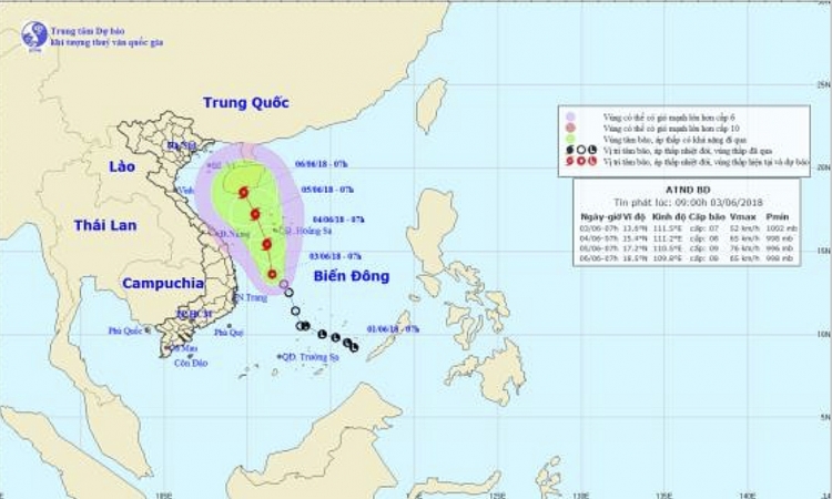 ap thap nhiet doi se manh len thanh bao khi gan quan dao hoang sa