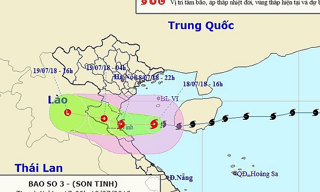 Bão số 3 đang tiến vào đất liền Thanh Hóa - Quảng Bình