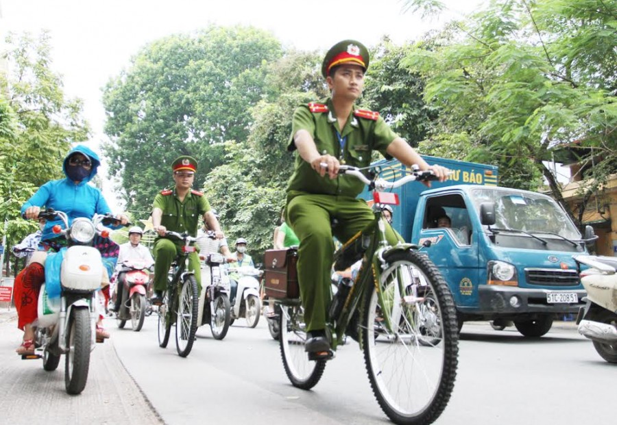 Hà Nội: Cảnh sát trật tự thí điểm đi tuần tra bằng xe đạp