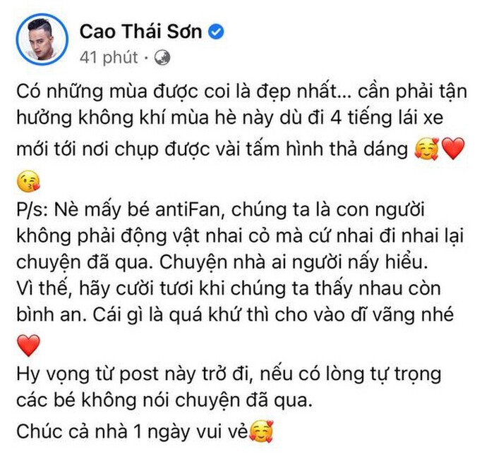 Sau những ồn ào, Cao Thái Sơn lên tiếng đáp trả antifan cực gắt