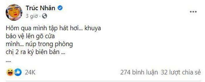 Trúc Nhân bị bảo vệ lập biên bản lúc nửa đêm với lý do khiến dân tình 