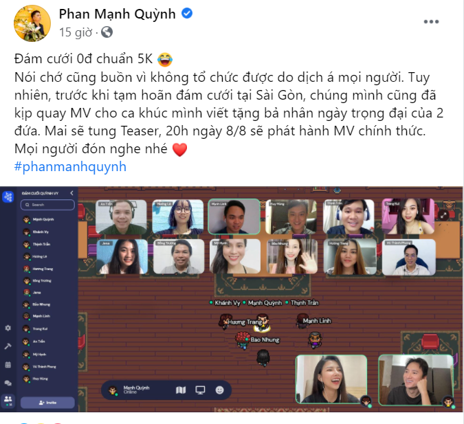 Phan Mạnh Quỳnh tự tổ chức đám cưới theo phong cách đặc biệt