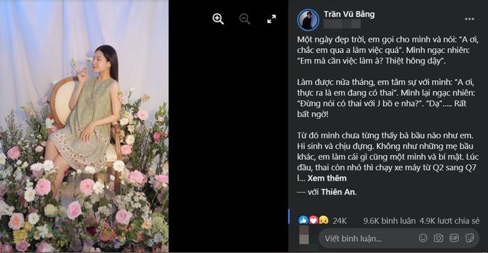 Bạn thân chia sẻ thời gian Thiên An mang bầu: 