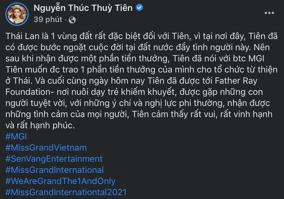 Nguyễn Thúc Thùy Tiên làm thiện nguyện tại Thái Lan