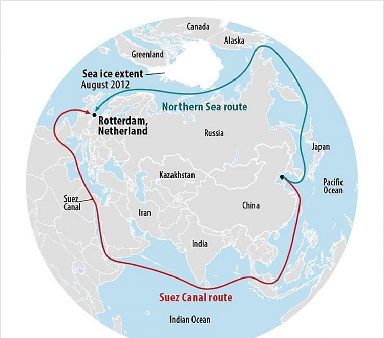 Hàng hóa được vận chuyển qua Tuyến đường biển phía Bắc của Nga không ngừng tăng trưởng