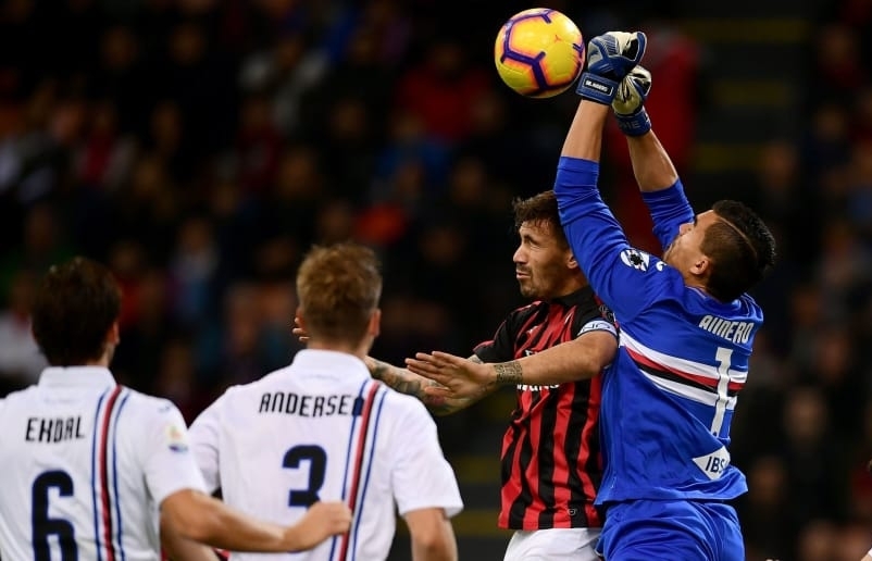 Xem trực tiếp bóng đá Sampdoria vs AC Milan (Cup Italia), 0h ngày 13/1