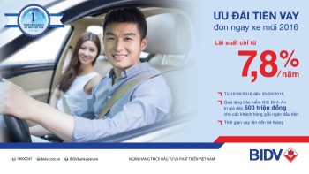 Vay mua ô tô với lãi suất 7,8%/năm ở BIDV