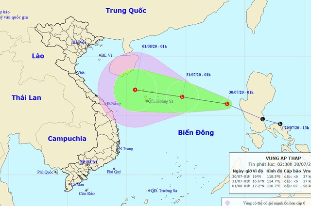 Vùng áp thấp đã vào Biển Đông, miền Bắc mưa to