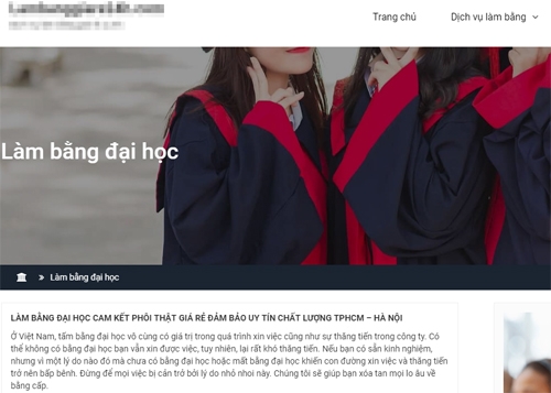 Bằng đại học giả được rao bán công khai