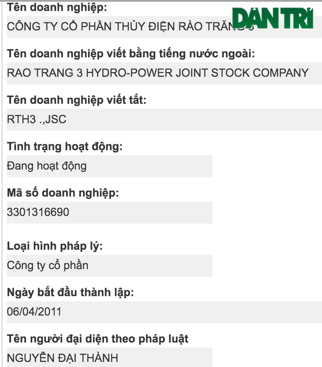 Những thông tin bất ngờ về chủ đầu tư của Thủy điện Rào Trăng 3 - 2