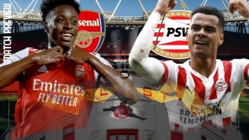 Link xem trực tiếp Arsenal vs PSV Eindhoven (Cup C2 Châu Âu), 0h ngày 21/10