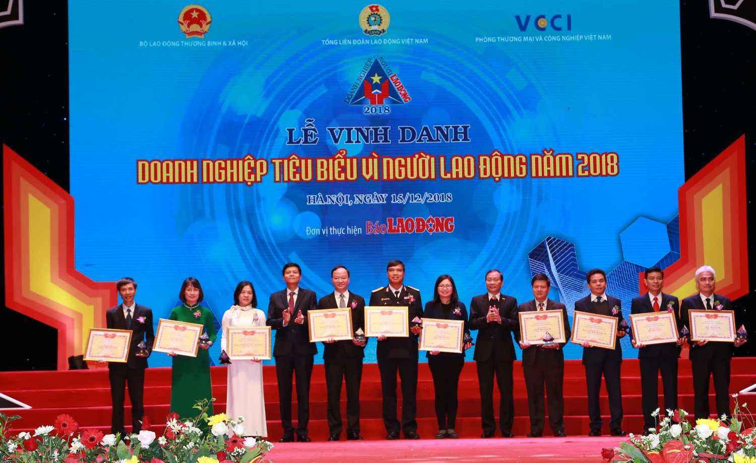 BIDV xuất sắc nhận giải thưởng “Doanh nghiệp tiêu biểu vì Người lao động”  năm 2018