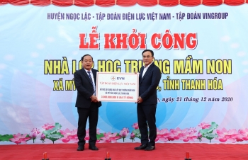 EVN tài trợ chính xây dựng công trình nhà lớp học Trường Mầm non xã Mỹ Tân (Thanh Hóa)