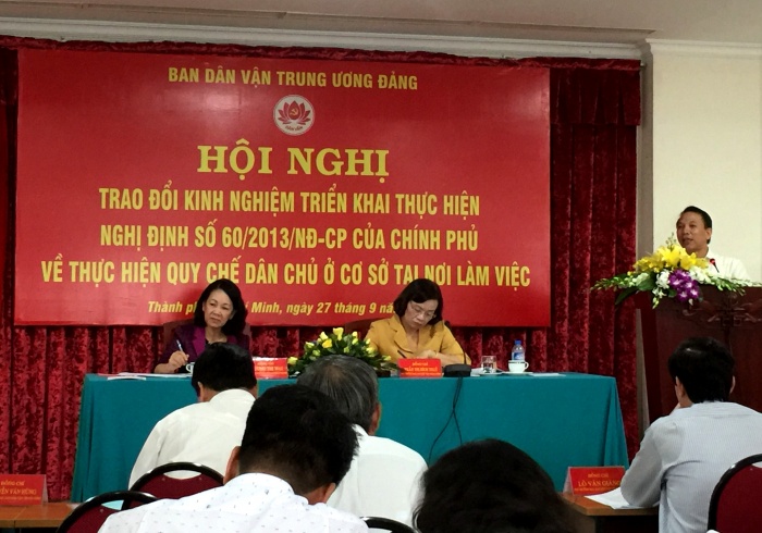 cddkvn tham du hoi nghi trao doi kinh nghiem thuc hien quy che dan chu co so