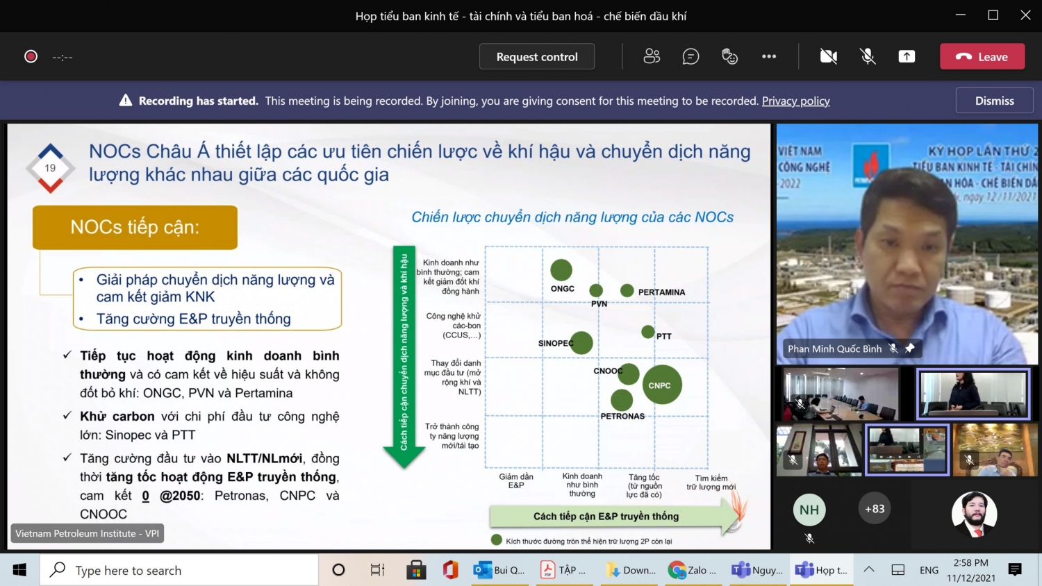 Tiểu ban Hóa   Chế biến dầu khí và với Tiểu ban Kinh tế - Tài chính phối hợp tổ chức kỳ họp lần thứ 2